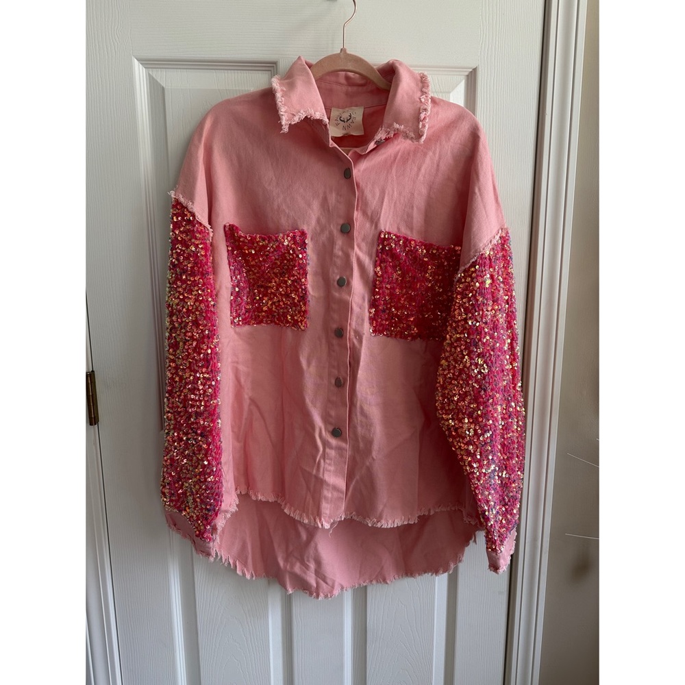 Fantastic Fawn Sequin Jean Jacket NWT